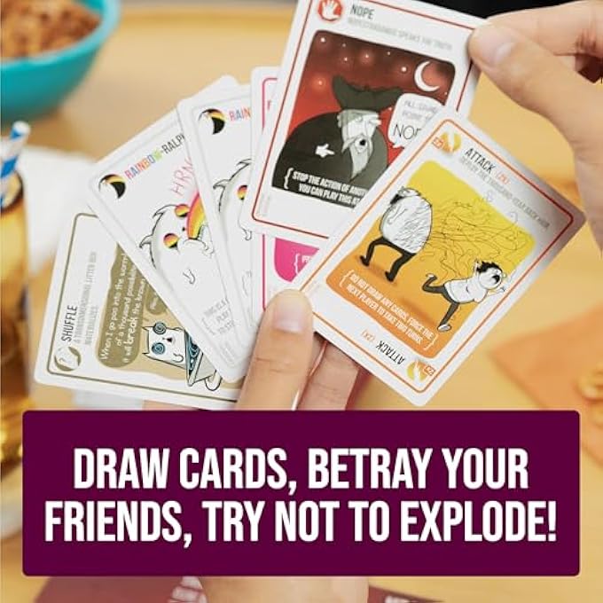 rayihni EXPLODING KITTENS PARTY PACK CARD GAME | FAMILY & PARTY GAME FOR 210 PLAYERS | AGES 7+ | 15-MINUTE GAMEPLAY | ORIGINAL VIRAL STRATEGY CARD GAME - Image 4
